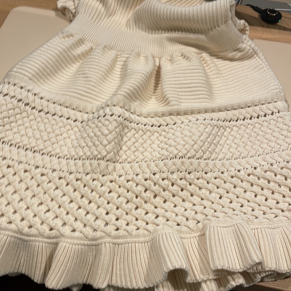 Red Valentino, extra large sleeveless net, peplum knee length dress - Picture 9 of 9